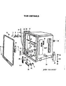Tub Details parts for Kenmore Dishwasher 587.701000 (587701000, 587 701000) from AppliancePartsPros.com