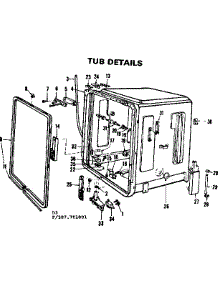 Tub Details parts for Kenmore Dishwasher 587.701001 (587701001, 587 701001) from AppliancePartsPros.com