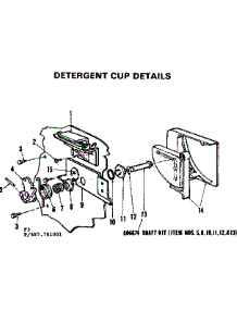 Detergent Cup Details parts for Kenmore Dishwasher 587.701001 (587701001, 587 701001) from AppliancePartsPros.com