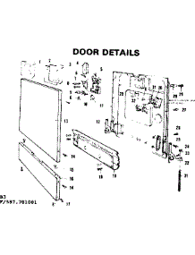 Door Details parts for Kenmore Dishwasher 587.701001 (587701001, 587 701001) from AppliancePartsPros.com