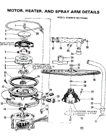 Motor, Heater, And Spray Arm Details parts for Kenmore Dishwasher 587.701003 (587701003, 587 701003) from AppliancePartsPros.com