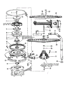 Motor, Heater, And Spray Arm Details parts for Kenmore Dishwasher 587.701100 (587701100, 587 701100) from AppliancePartsPros.com