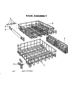 Rack Assembly parts for Kenmore Dishwasher 587.701200 (587701200, 587 701200) from AppliancePartsPros.com