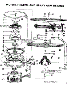 Motor Heater And Spray Arm Details parts for Kenmore Dishwasher 587.701200 (587701200, 587 701200) from AppliancePartsPros.com