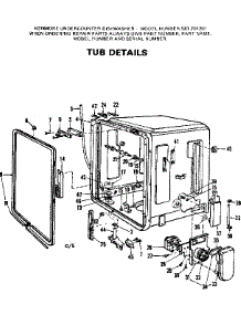 Tub Details parts for Kenmore Dishwasher 587.701201 (587701201, 587 701201) from AppliancePartsPros.com