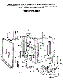 Tub Assembly parts for Kenmore Dishwasher 587.701203 (587701203, 587 701203) from AppliancePartsPros.com