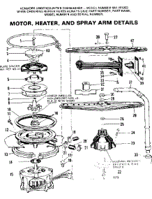 Motor, Heater, And Spray Arm Details parts for Kenmore Dishwasher 587.701203 (587701203, 587 701203) from AppliancePartsPros.com