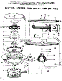 Moror, Heater, And Spray Arm Details parts for Kenmore Dishwasher 587.701300 (587701300, 587 701300) from AppliancePartsPros.com