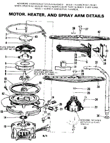 Motor Heater And Spray Arm Details parts for Kenmore Dishwasher 587.701301 (587701301, 587 701301) from AppliancePartsPros.com