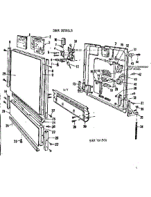 Door Details parts for Kenmore Dishwasher 587.701301 (587701301, 587 701301) from AppliancePartsPros.com