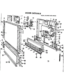 Door parts for Kenmore Dishwasher 587.701303 (587701303, 587 701303) from AppliancePartsPros.com