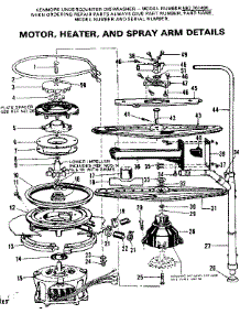 Motor Heater And Spray Arm Details parts for Kenmore Dishwasher 587.701400 (587701400, 587 701400) from AppliancePartsPros.com
