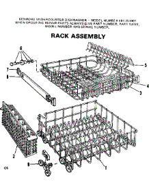 Rack Assembly parts for Kenmore Dishwasher 587.701401 (587701401, 587 701401) from AppliancePartsPros.com