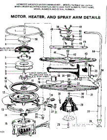 Motor, Heater, And Spray Arm Details parts for Kenmore Dishwasher 587.701403 (587701403, 587 701403) from AppliancePartsPros.com