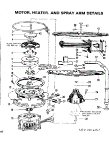 Motor Heater And Spray Arm Details parts for Kenmore Dishwasher 587.701800 (587701800, 587 701800) from AppliancePartsPros.com