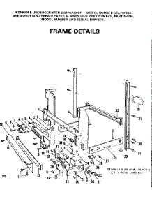 Frame Details parts for Kenmore Dishwasher 587.701803 (587701803, 587 701803) from AppliancePartsPros.com