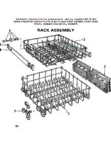 Rack Assembly parts for Kenmore Dishwasher 587.701803 (587701803, 587 701803) from AppliancePartsPros.com