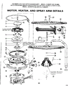 Motor Heater And Spray Arm Details parts for Kenmore Dishwasher 587.701803 (587701803, 587 701803) from AppliancePartsPros.com