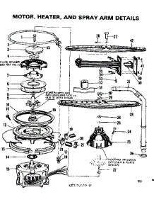 Motor Heater And Spray Arm Details parts for Kenmore Dishwasher 587.701901 (587701901, 587 701901) from AppliancePartsPros.com