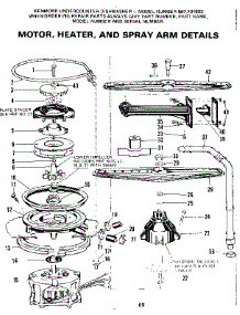Motor Heater & Spray Arm Details parts for Kenmore Dishwasher 587.701903 (587701903, 587 701903) from AppliancePartsPros.com