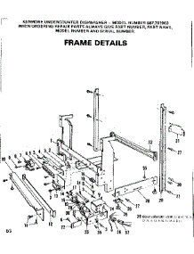 Frame Details parts for Kenmore Dishwasher 587.701903 (587701903, 587 701903) from AppliancePartsPros.com