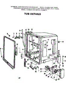 Tub Details parts for Kenmore Dishwasher 587.702001 (587702001, 587 702001) from AppliancePartsPros.com