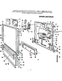 Door Details parts for Kenmore Dishwasher 587.702100 (587702100, 587 702100) from AppliancePartsPros.com