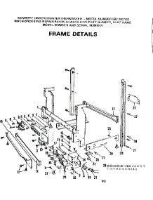 Frame Details parts for Kenmore Dishwasher 587.702103 (587702103, 587 702103) from AppliancePartsPros.com