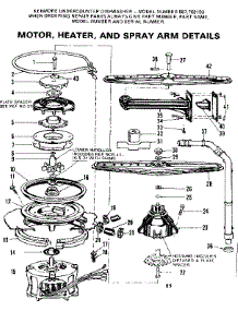 Motor, Heater & Spray Arm Details parts for Kenmore Dishwasher 587.702103 (587702103, 587 702103) from AppliancePartsPros.com