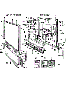 Door Details parts for Kenmore Dishwasher 587.702200 (587702200, 587 702200) from AppliancePartsPros.com