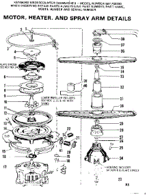 Motor Heater & Spray Arm Details parts for Kenmore Dishwasher 587.702200 (587702200, 587 702200) from AppliancePartsPros.com