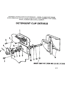 Detergent Cup Detail parts for Kenmore Dishwasher 587.702200 (587702200, 587 702200) from AppliancePartsPros.com