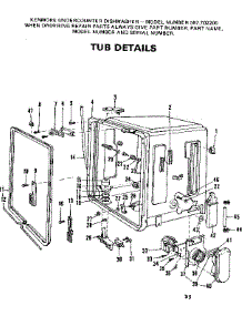 Tub Details parts for Kenmore Dishwasher 587.702200 (587702200, 587 702200) from AppliancePartsPros.com