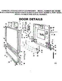 Door Details parts for Kenmore Dishwasher 587.702300 (587702300, 587 702300) from AppliancePartsPros.com