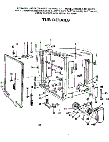 Tub Details parts for Kenmore Dishwasher 587.702300 (587702300, 587 702300) from AppliancePartsPros.com