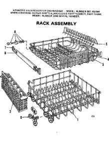 Rack Assembly parts for Kenmore Dishwasher 587.702300 (587702300, 587 702300) from AppliancePartsPros.com