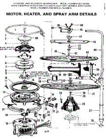 Motor Heater And Spray Arm Details parts for Kenmore Dishwasher 587.702400 (587702400, 587 702400) from AppliancePartsPros.com