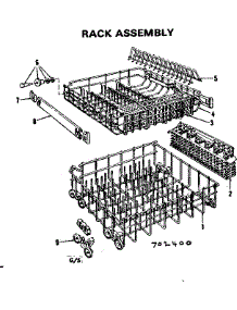 Rack Assembly parts for Kenmore Dishwasher 587.702400 (587702400, 587 702400) from AppliancePartsPros.com