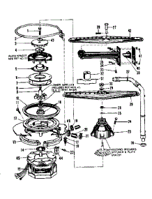 Motor, Heater, And Spray Arm Details parts for Kenmore Dishwasher 587.703000 (587703000, 587 703000) from AppliancePartsPros.com