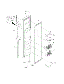 Freezer Door parts for Kenmore Refrigerator 253.56289408 (25356289408, 253 56289408) from AppliancePartsPros.com