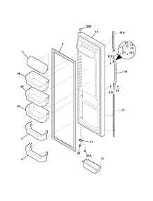 Refrigerator Door parts for Kenmore Refrigerator 253.56292401 (25356292401, 253 56292401) from AppliancePartsPros.com
