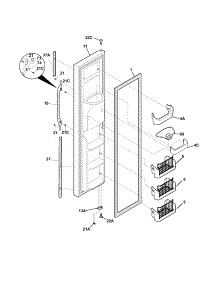 Freezer Door parts for Kenmore Refrigerator 253.56292405 (25356292405, 253 56292405) from AppliancePartsPros.com