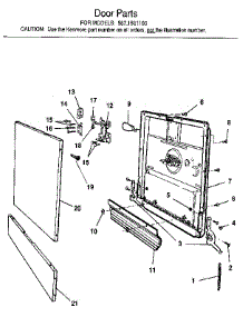 Door parts for Kenmore Dishwasher 587.1501190 (5871501190, 587 1501190) from AppliancePartsPros.com