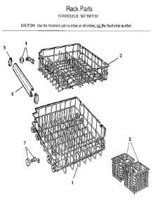Rack parts for Kenmore Dishwasher 587.1501190 (5871501190, 587 1501190) from AppliancePartsPros.com