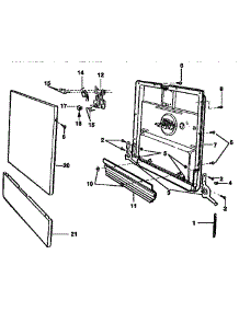 Door Parts parts for Kenmore Dishwasher 587.1504190 (5871504190, 587 1504190) from AppliancePartsPros.com