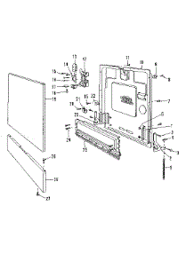 Door Details parts for Kenmore Dishwasher 587.1506180 (5871506180, 587 1506180) from AppliancePartsPros.com