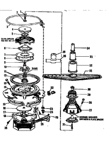 Motor, Heater, And Spray Arm Details parts for Kenmore Dishwasher 587.1507181 (5871507181, 587 1507181) from AppliancePartsPros.com