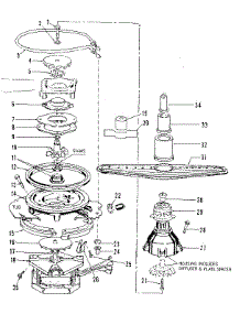 Motor, Heater And Spray Arm Details parts for Kenmore Dishwasher 587.1507183 (5871507183, 587 1507183) from AppliancePartsPros.com
