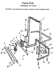 Frame parts for Kenmore Dishwasher 587.1511590 (5871511590, 587 1511590) from AppliancePartsPros.com