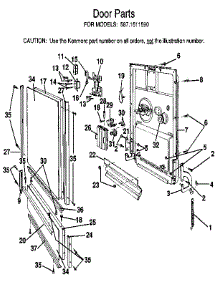 Door parts for Kenmore Dishwasher 587.1511590 (5871511590, 587 1511590) from AppliancePartsPros.com